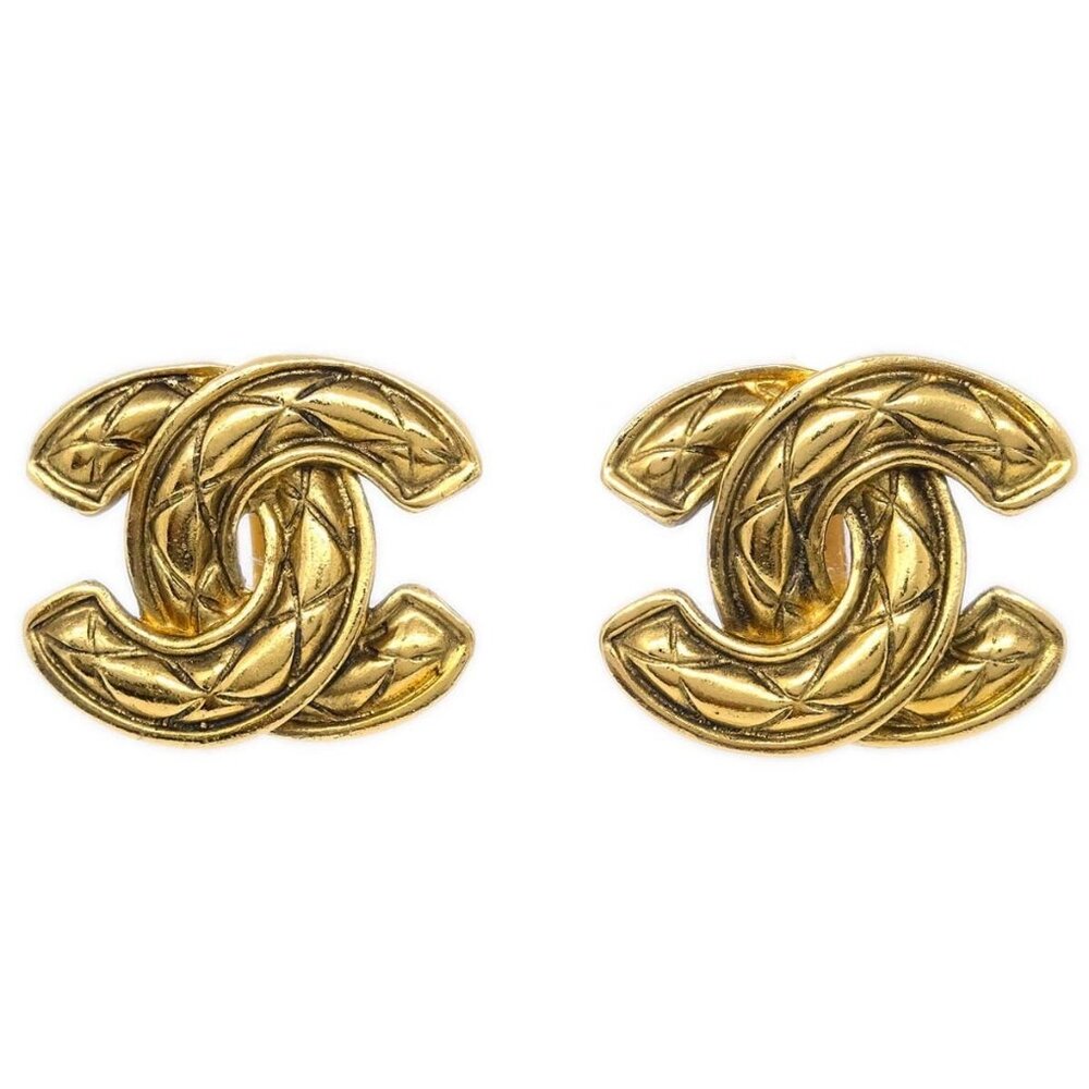 Chanel Gold CC Earrings Clip-On